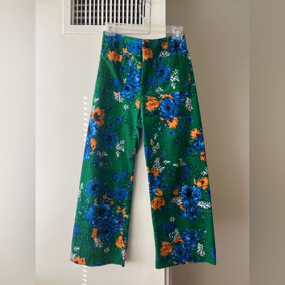 Anthropologie Maeve, Colette Cropped Wide-Leg Velvet Pants